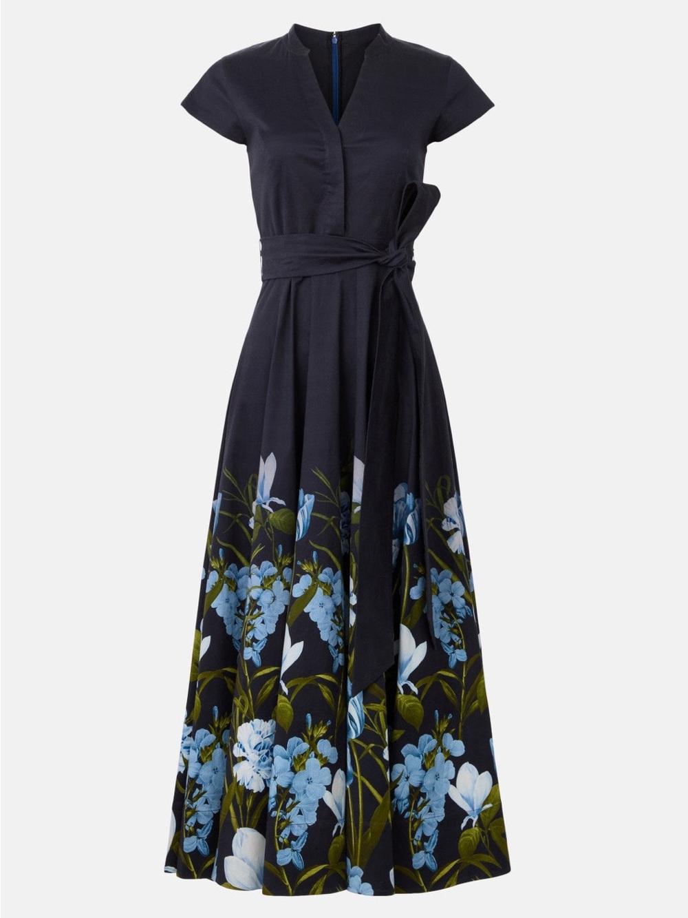 Sachin + Babi Navy Maxi Dress with Blue Floral Border - Picture 3 of 9